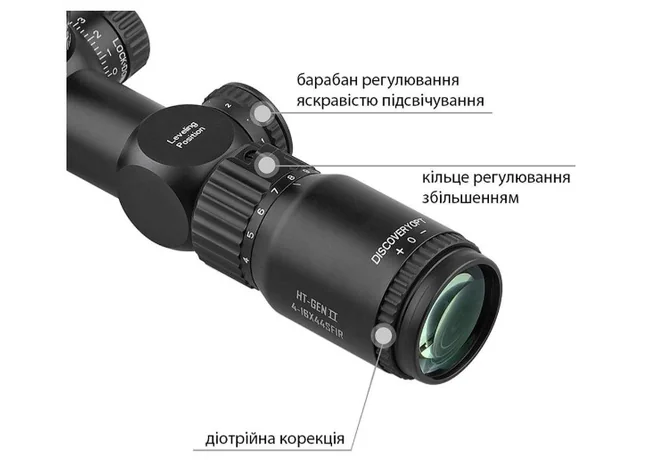 Приціл Discovery Optics HT Gen2 4-16x44 SFIR FFP (30 мм, підсвічування) Фото 3